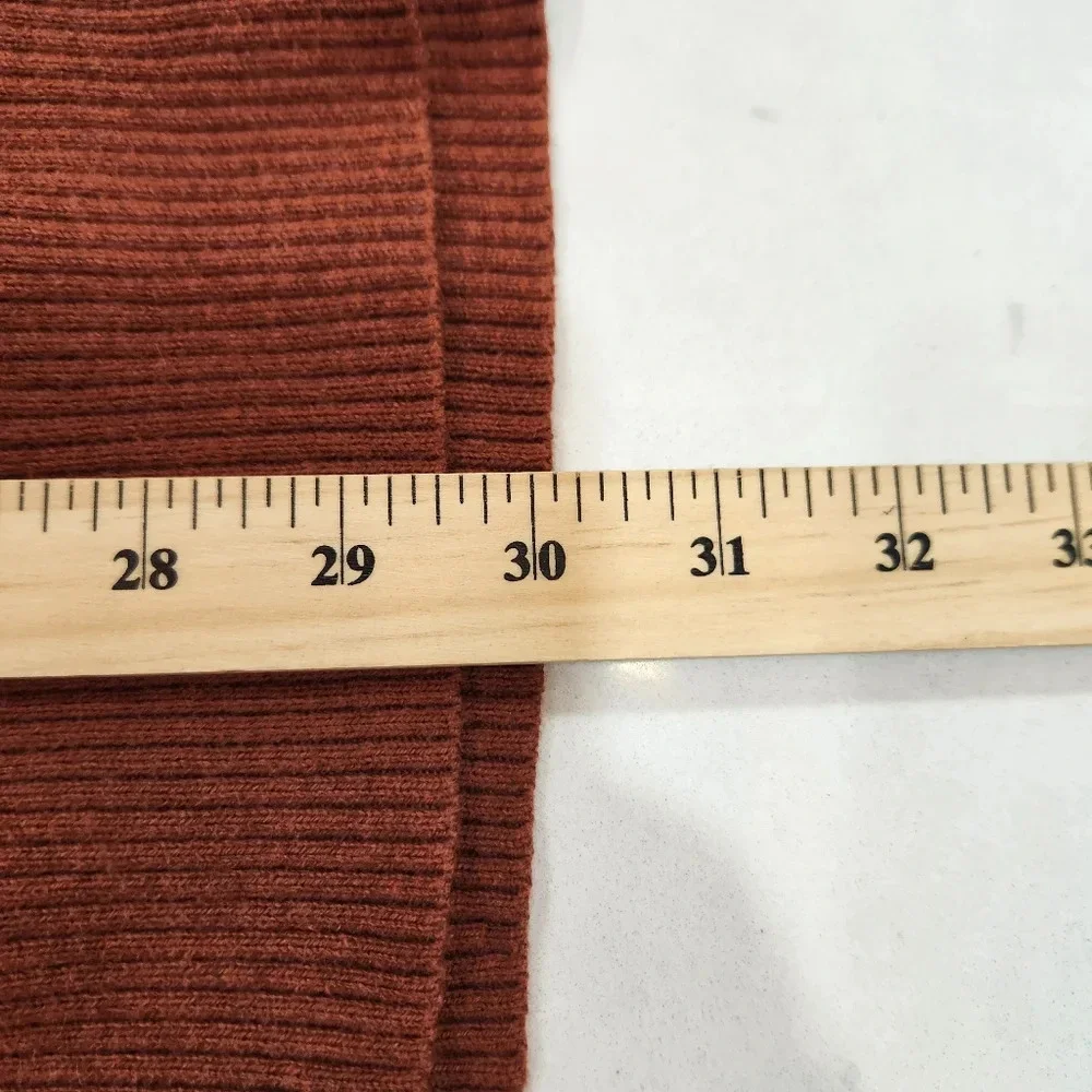 Eddie Bauer Sweater Mens TL Rust Red V Neck Cotton Cashmere Vintage Knit - Picture 10 of 11